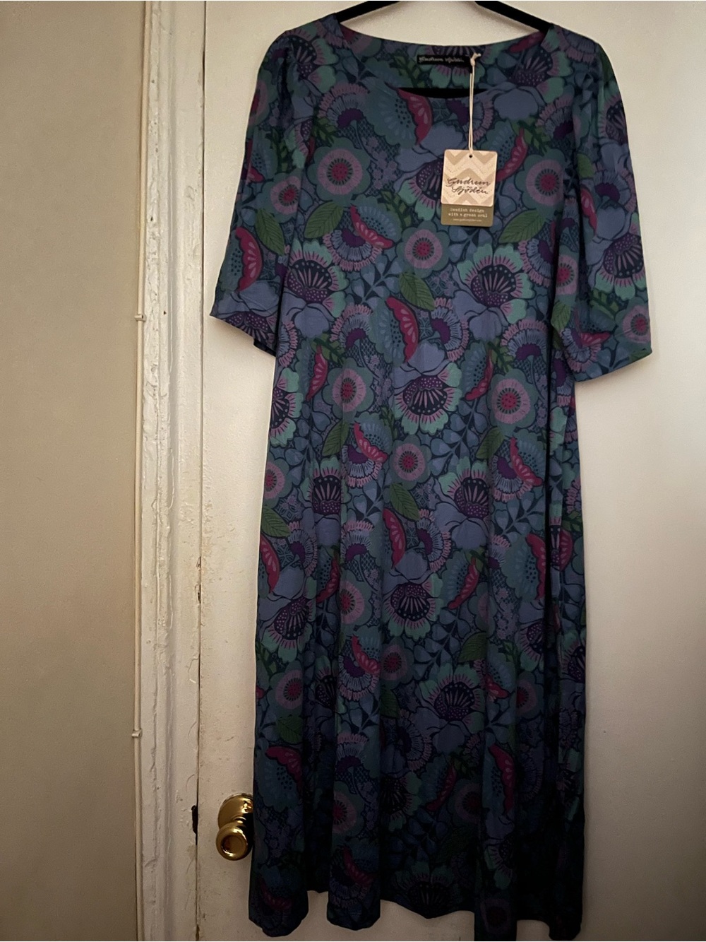 Gudrun Sjoden NWT L Hana dress jewel tones  floral - Picture 4 of 16